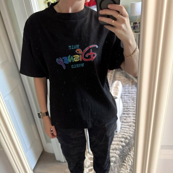 Rare VTG DISNEY Originals Walt Disney World Embroidered T Shirt 90s Rainbow‎ Med - Picture 10 of 11